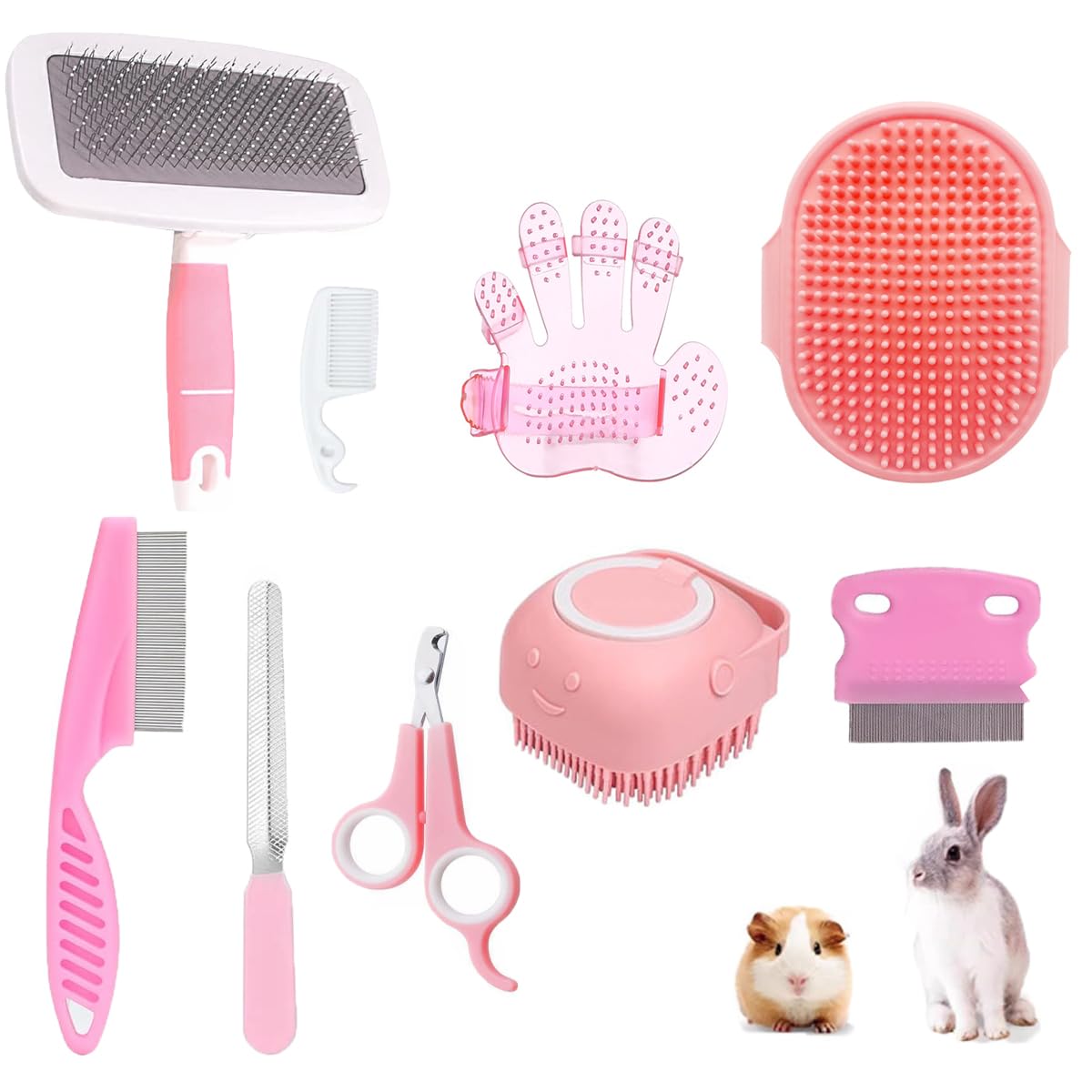 KEEPLKVOC 9pcs pink long flea comb for thorough detangling during grooming