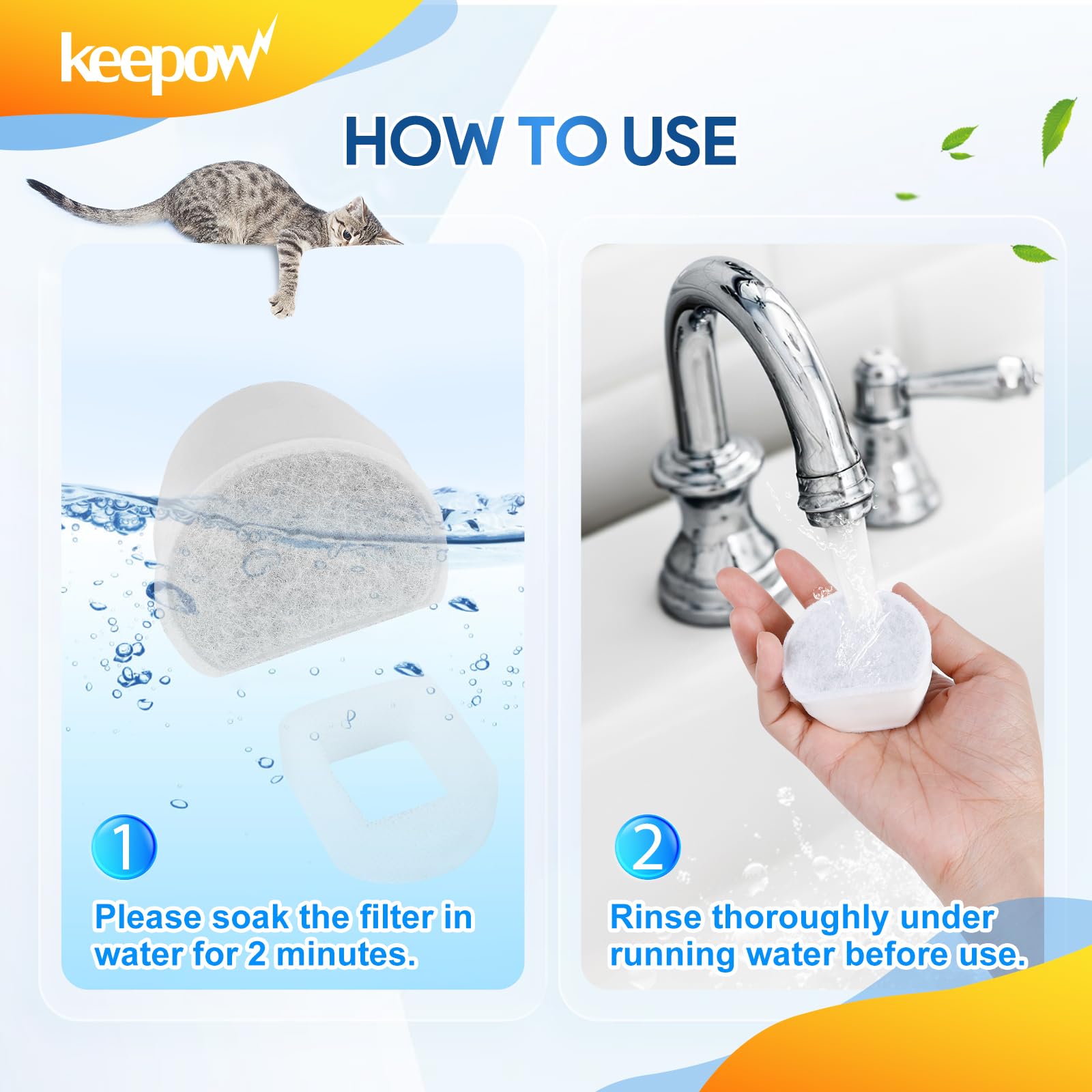 KEEPOW Drinkwell filter pack 12 helps daily hydration and maintenance
