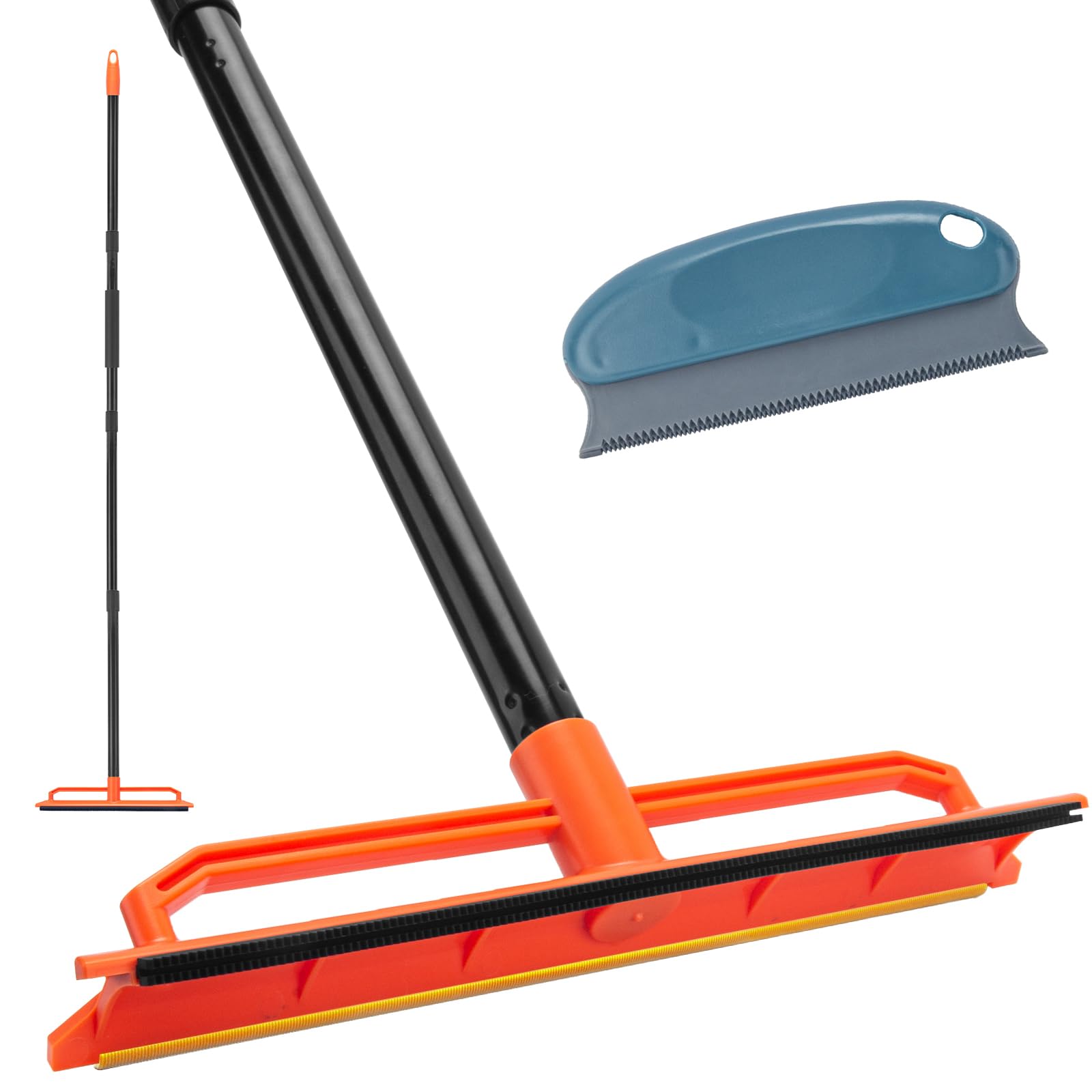 KeFanta Carpet Rake with 56-inch handle for standing cleaning and reduced bending.
