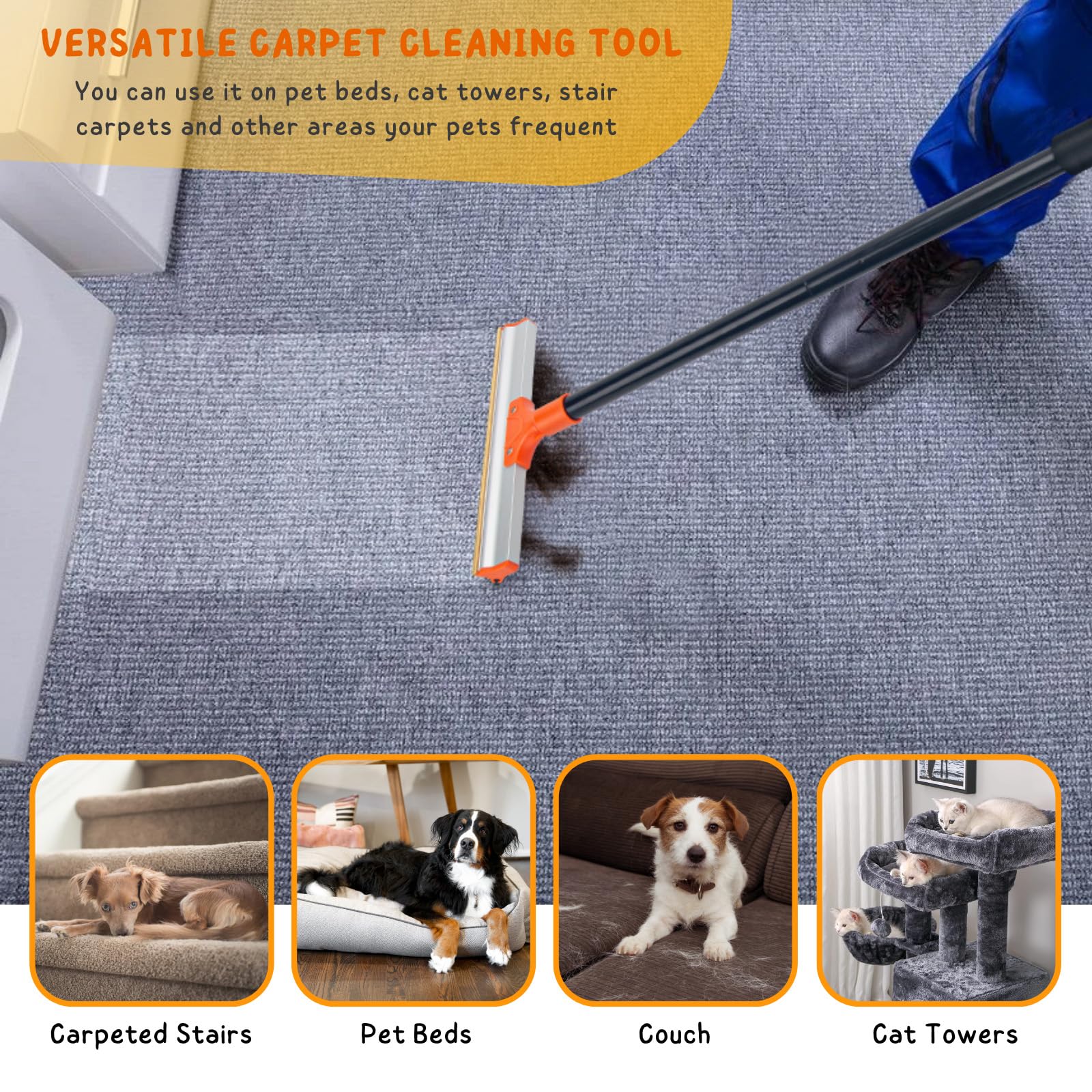 KeFanta cat-bed-tower-cleaner demonstrates fur removal around pet zones.