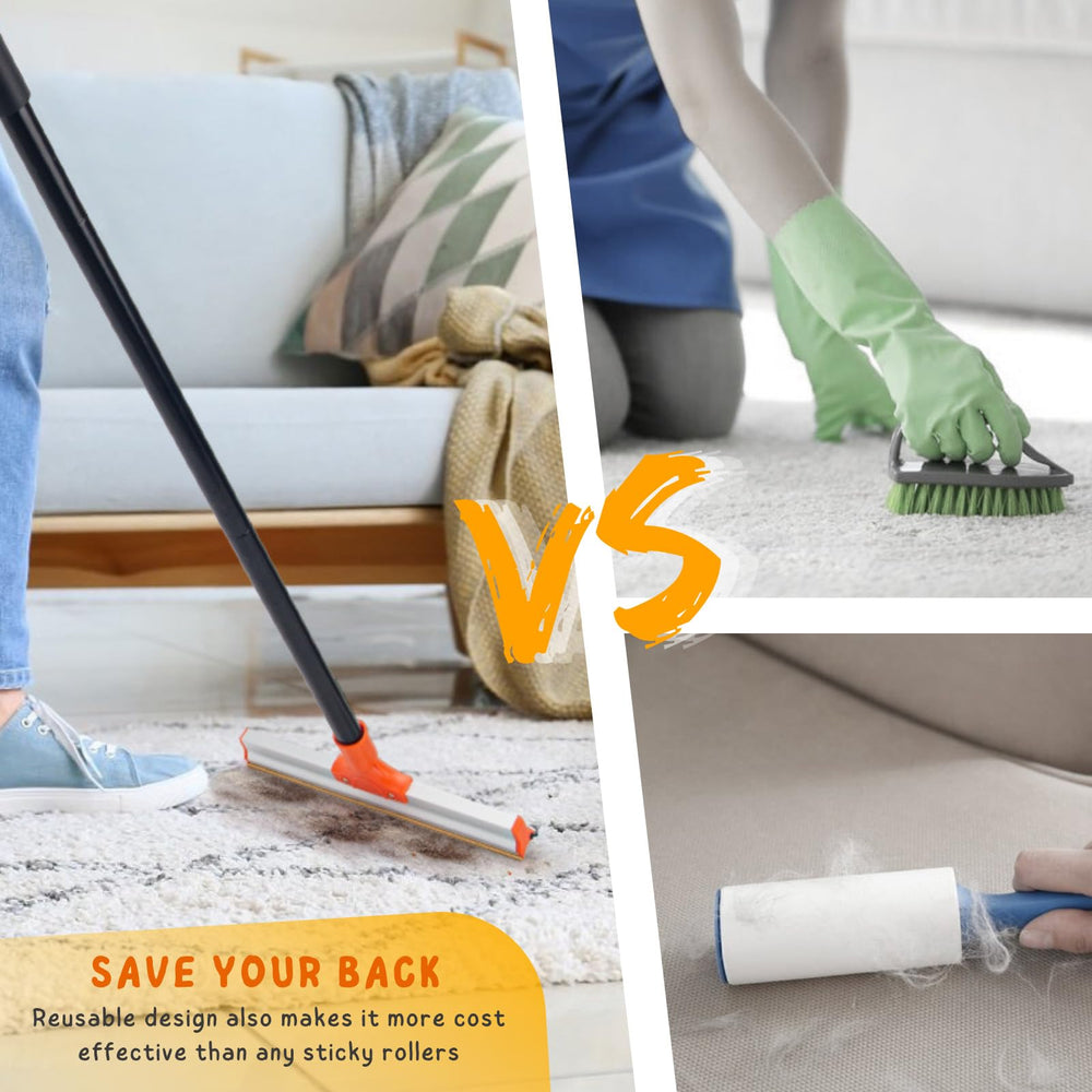 KeFanta stair-carpet-cleaning-tool captures versatility on stairs and rugs.
