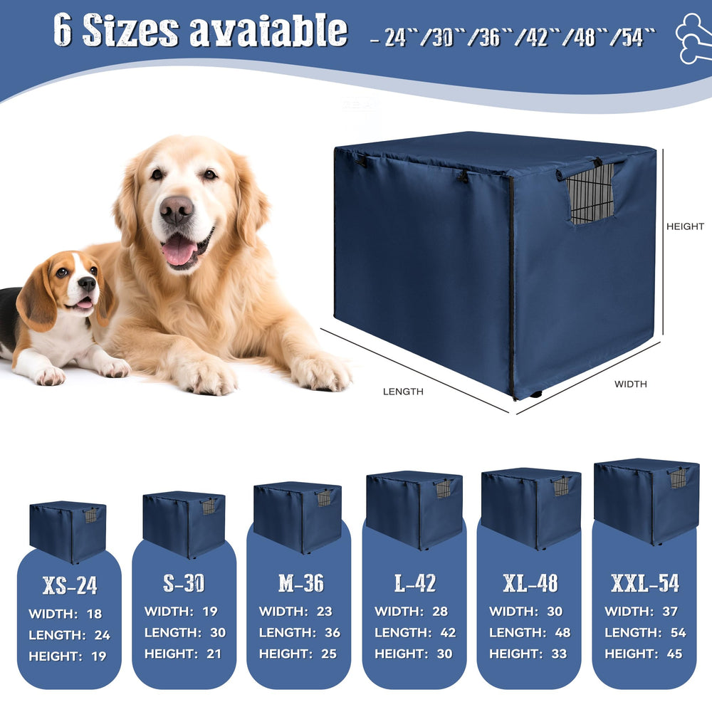 kefit dog crate cover 36in durable material wipe-clean navy.