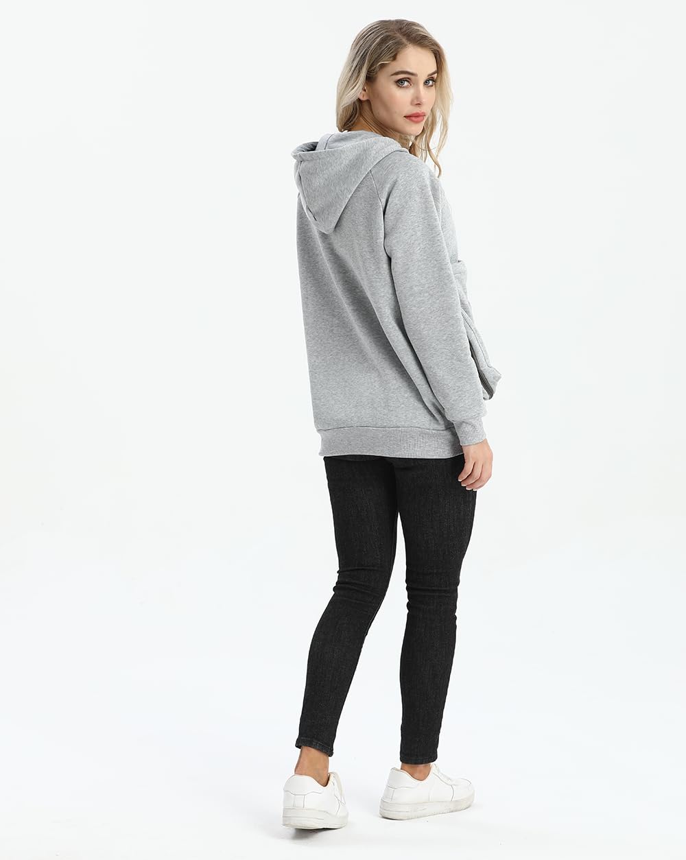 Kei Tomlison pouch hoodie detachable pouch shown for quick cleaning.