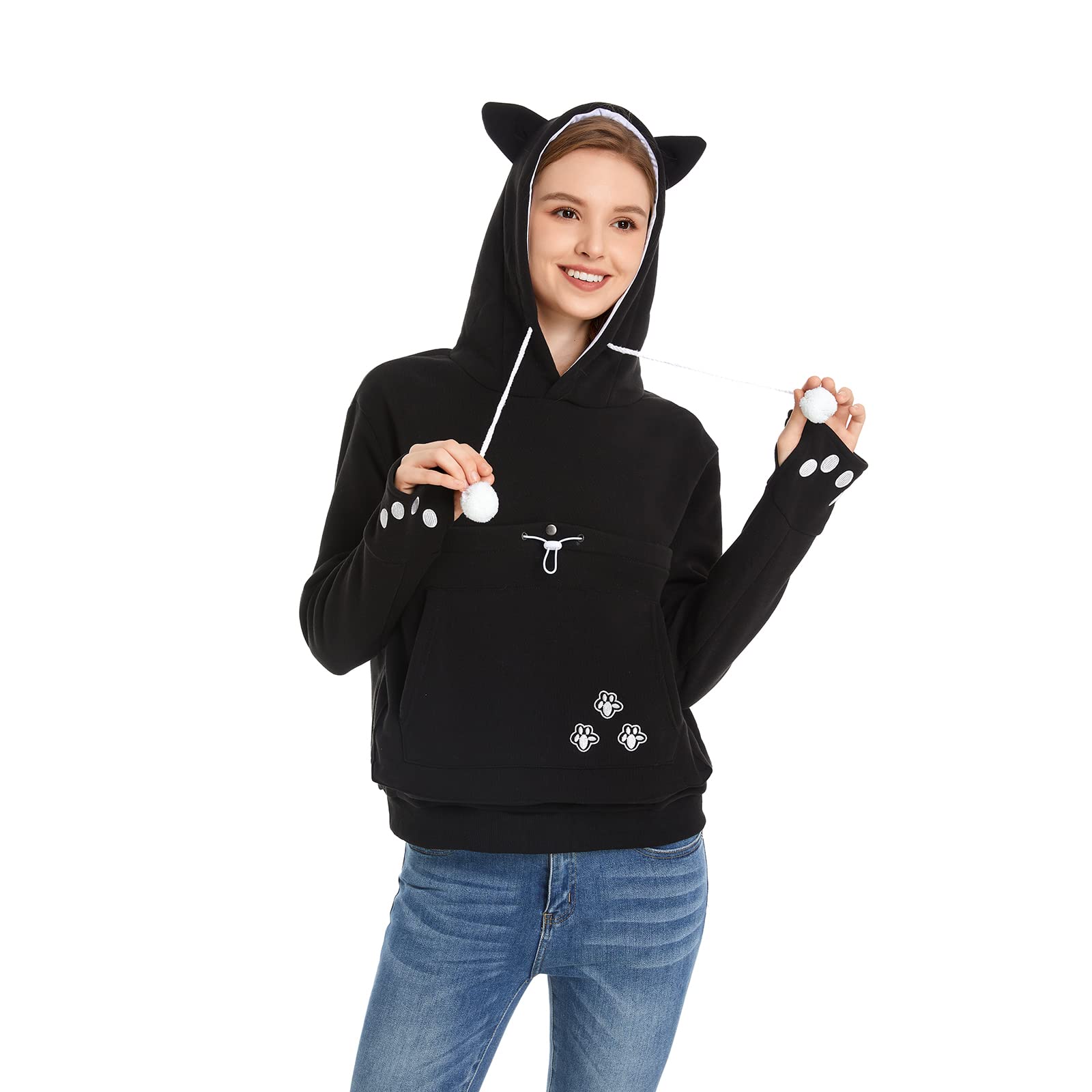 Kei Tomlison unisex hoodie model wearing demonstrates hands-free comfort on the go