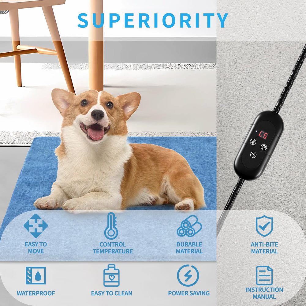 KEKELAN pet heating pad uses a chew-resistant cord to reduce bite risk.