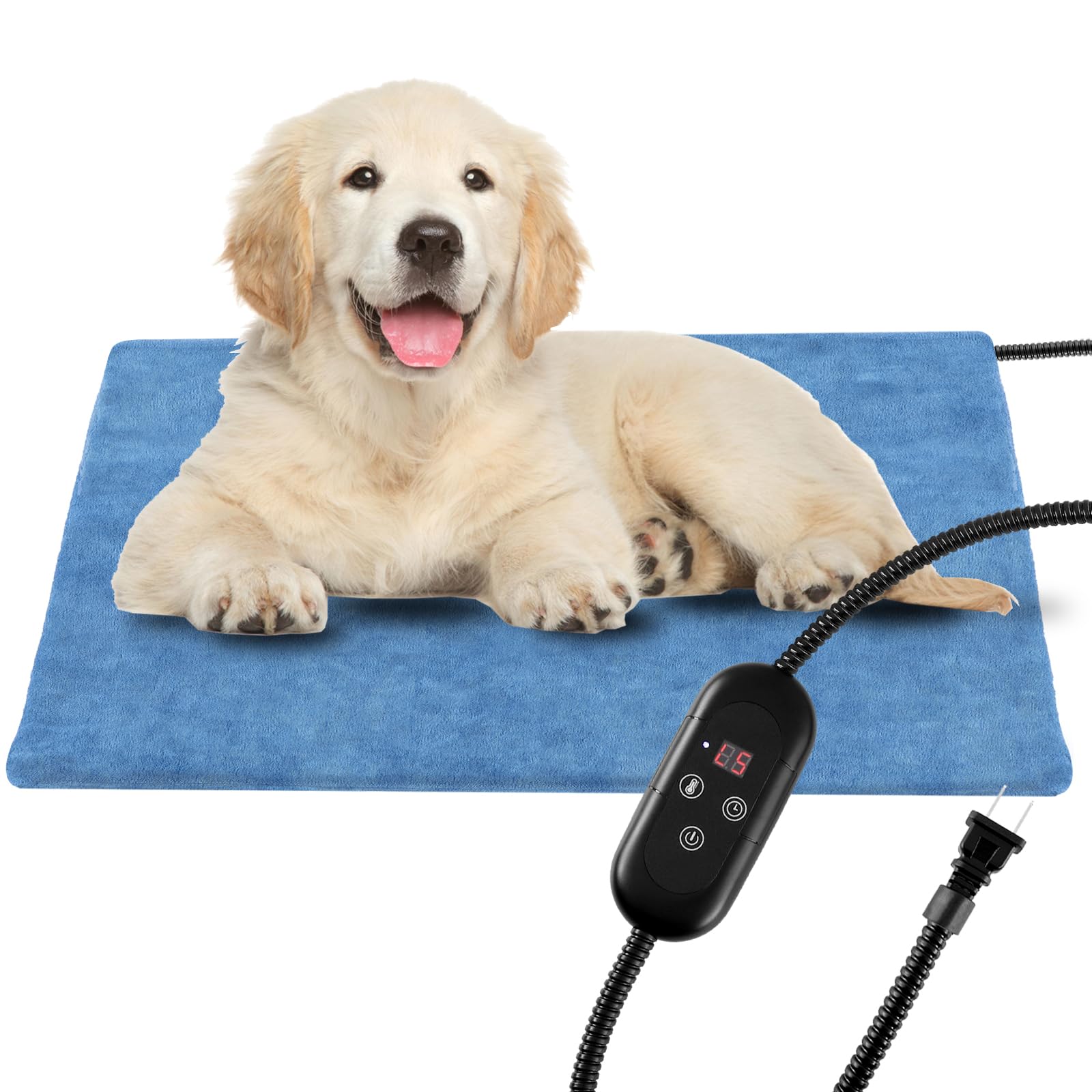 KEKELAN pet heating pad with soft cover provides cozy warmth for pets.
