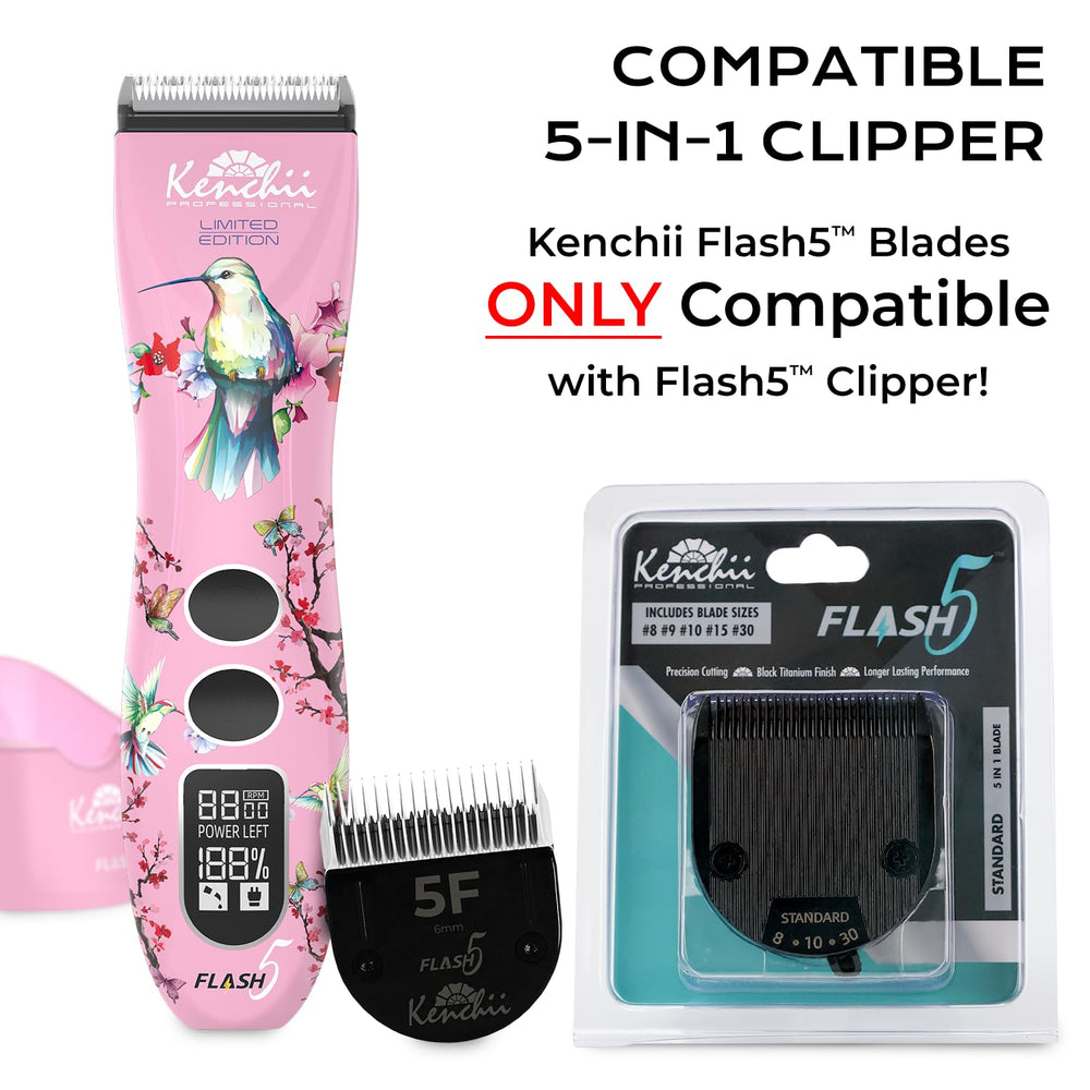 Kenchii Flash 5 blade durable stainless steel ready for professional-grade home grooming.