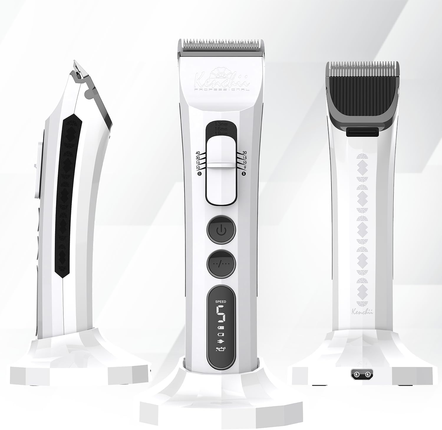 Kenchii Flash Dog Clippers battery LCD display for cordless grooming