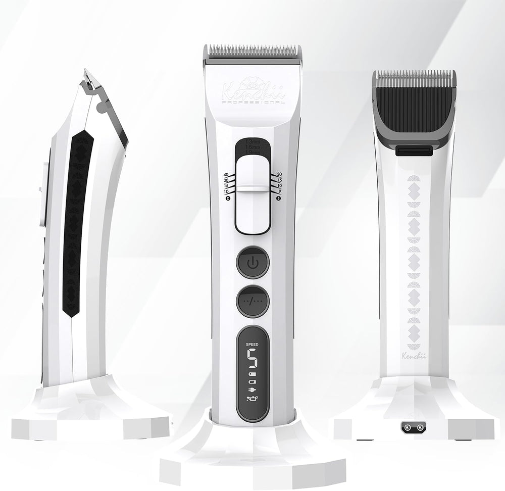 Kenchii Flash Dog Clippers battery LCD display for cordless grooming