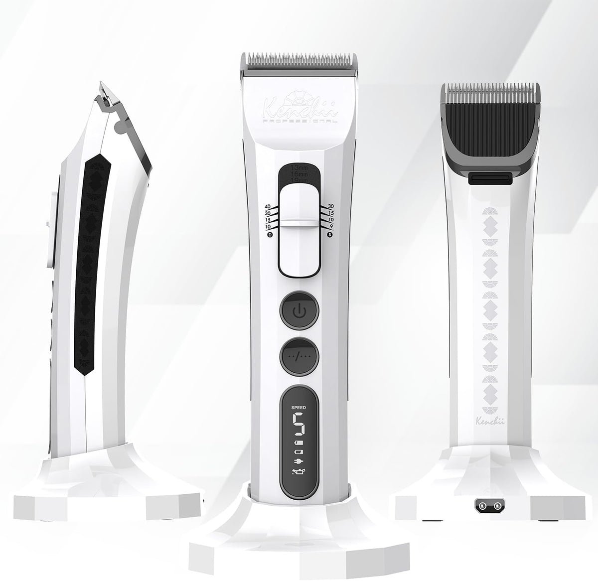 Kenchii Flash Dog Clippers battery LCD display for cordless grooming