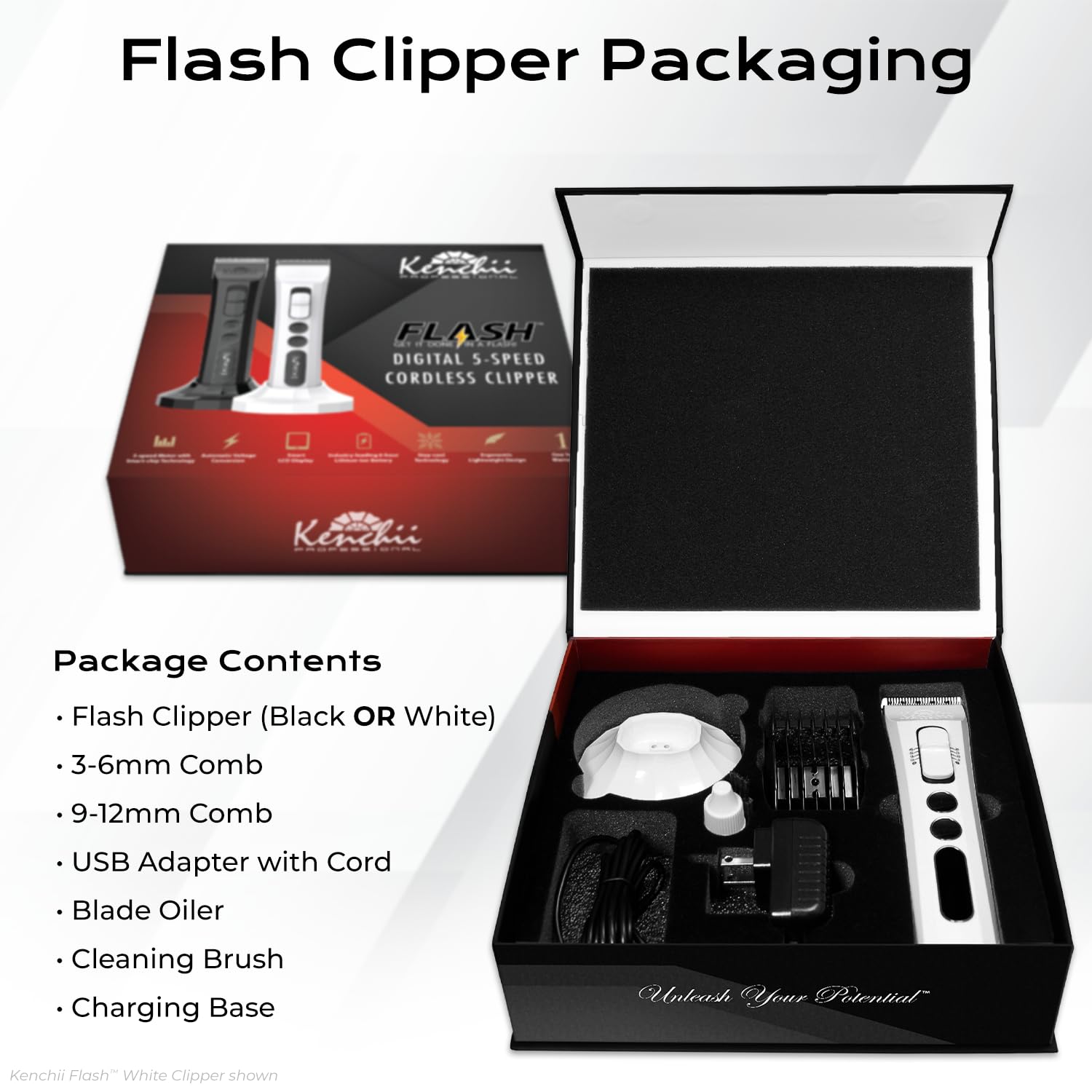 Kenchii Flash Dog Clippers wall charging base keeps charge ready