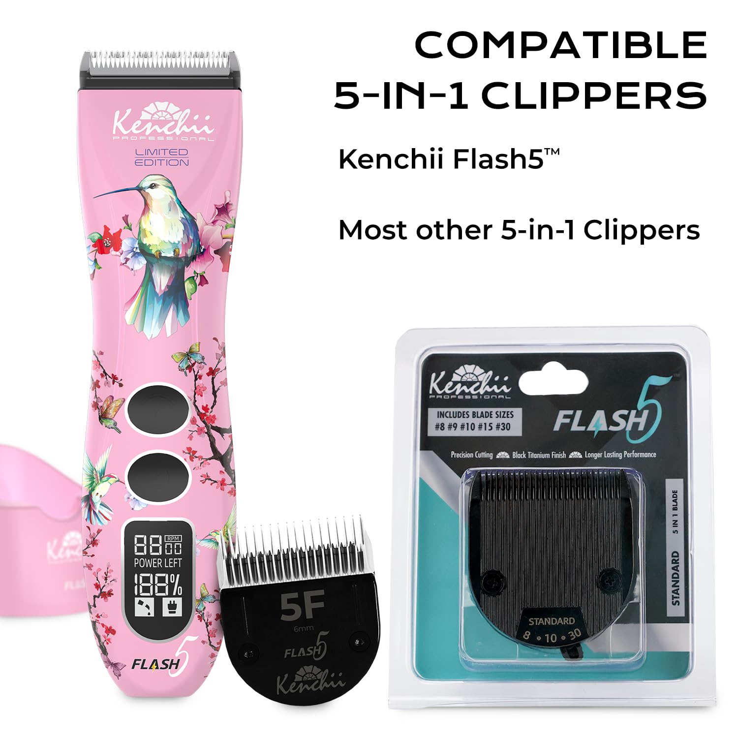 Kenchii Flash 5 detachable blades demonstrate easy maintenance and cleaning.