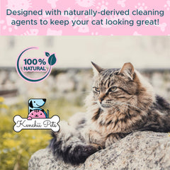 Kenchii natural-paraben-free grooming spray bottle highlights gentle conditioning for sensitive coats.
