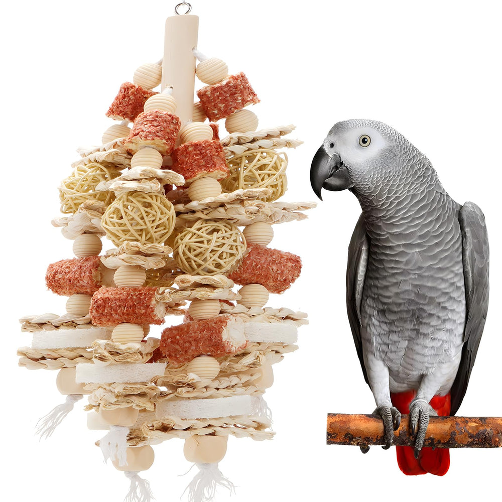 kencunay parrot chew toy 17-5 inch ready for cage enrichment and safe chewing.