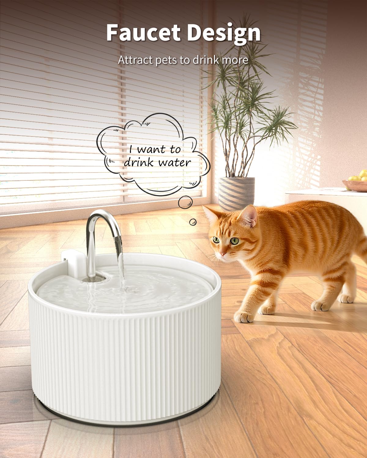Kenepet ceramic fountain 4-stage-filter preserves taste and freshness.