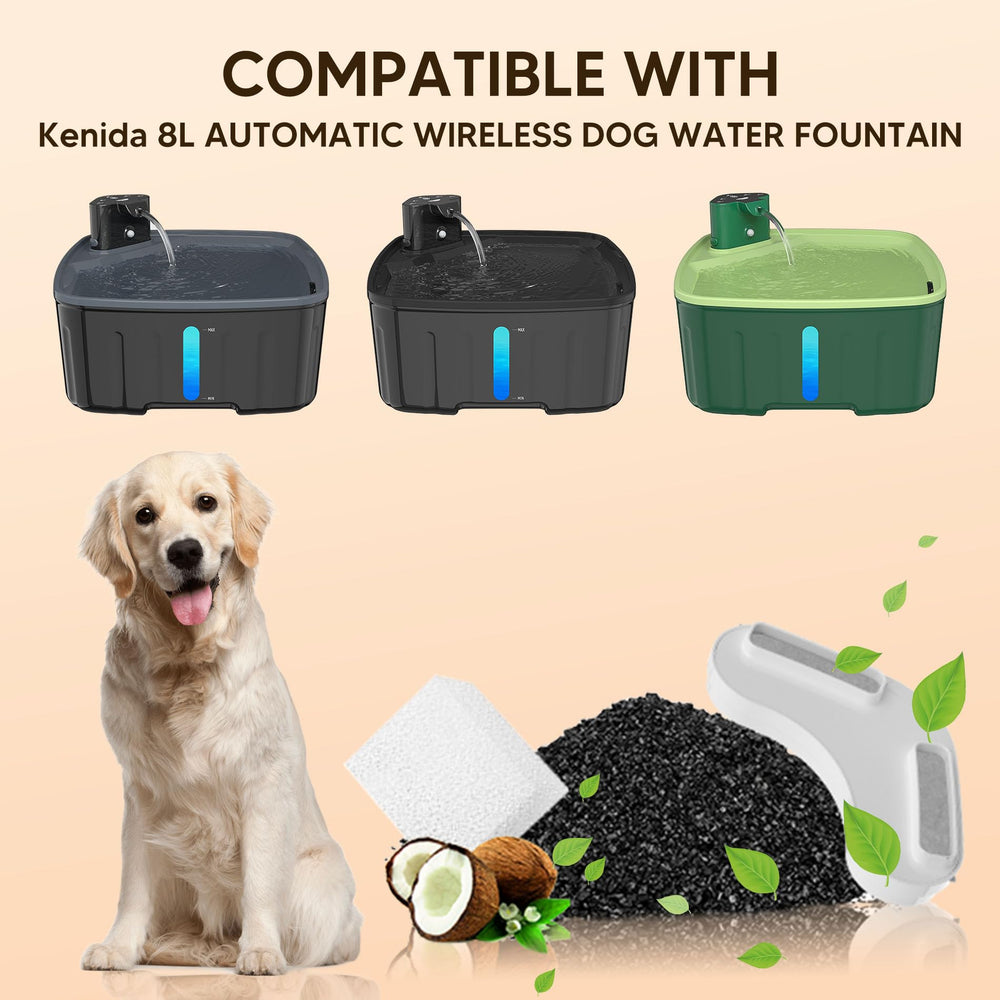 Kenida dog fountain sponges 2-pack trap hair and particles for fresher water.