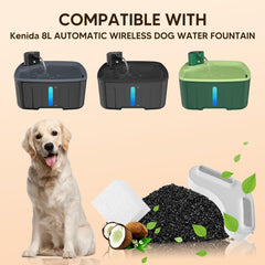 Kenida dog fountain sponges 2-pack trap hair and particles for fresher water.
