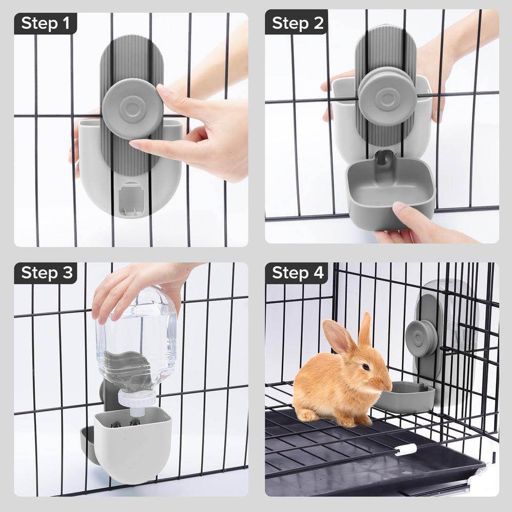 Kenond gray 28oz bottle in-use on a cage for easy hydration.
