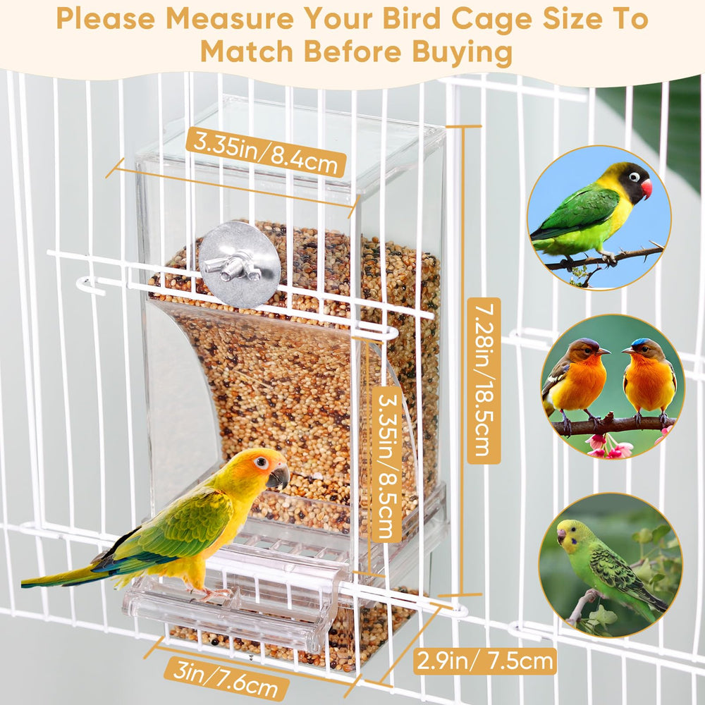 Kenond Clear Feeder inside cage orange allows quick monitoring of food levels.