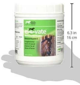 Kentucky Performance Products Elevate bottle back highlighting natural vitamin E antioxidant support.