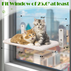 Keny cat window perch two fabrics cover plush and mesh for all-season comfort.