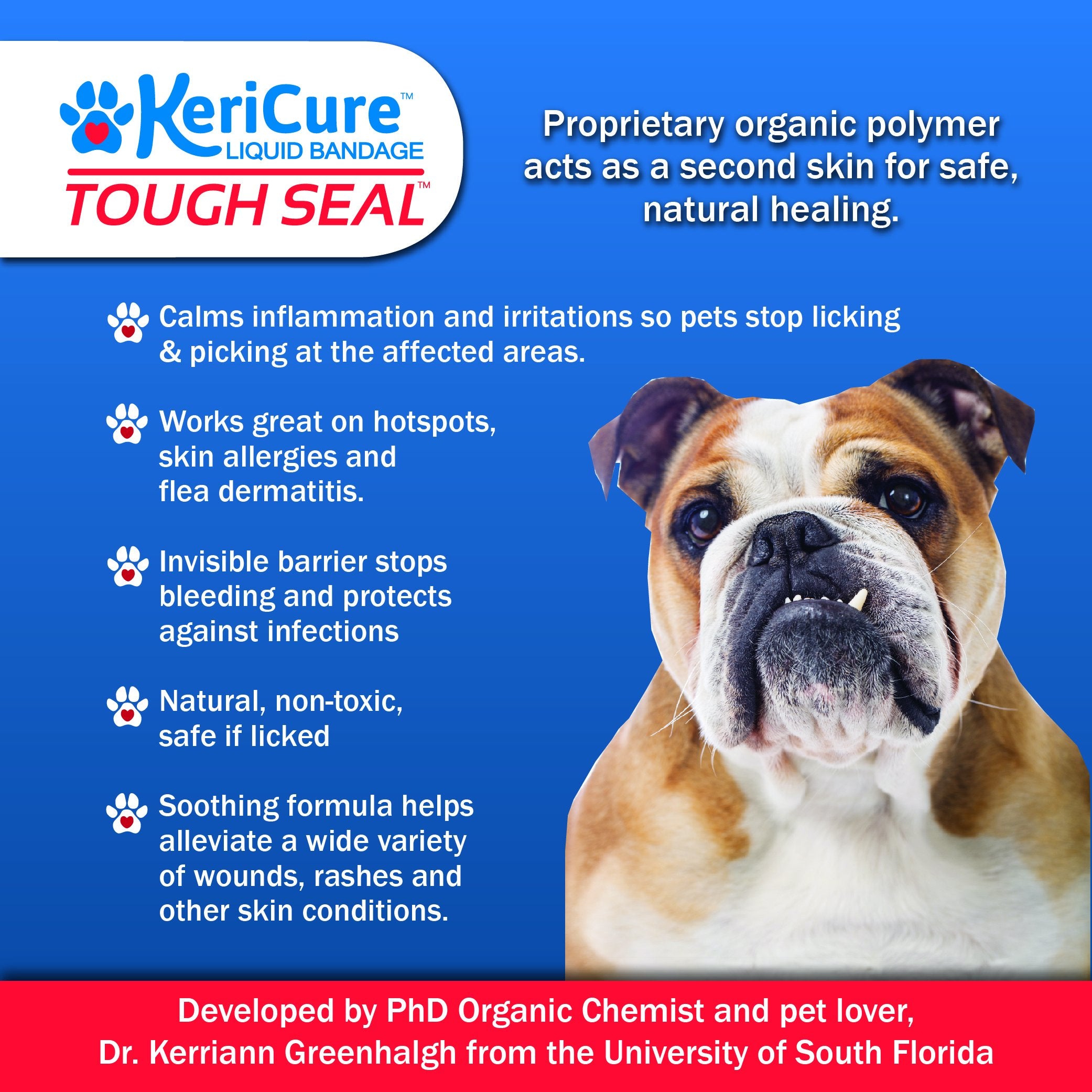 KeriCure Tough Seal is vet-recommended pet wound care option.