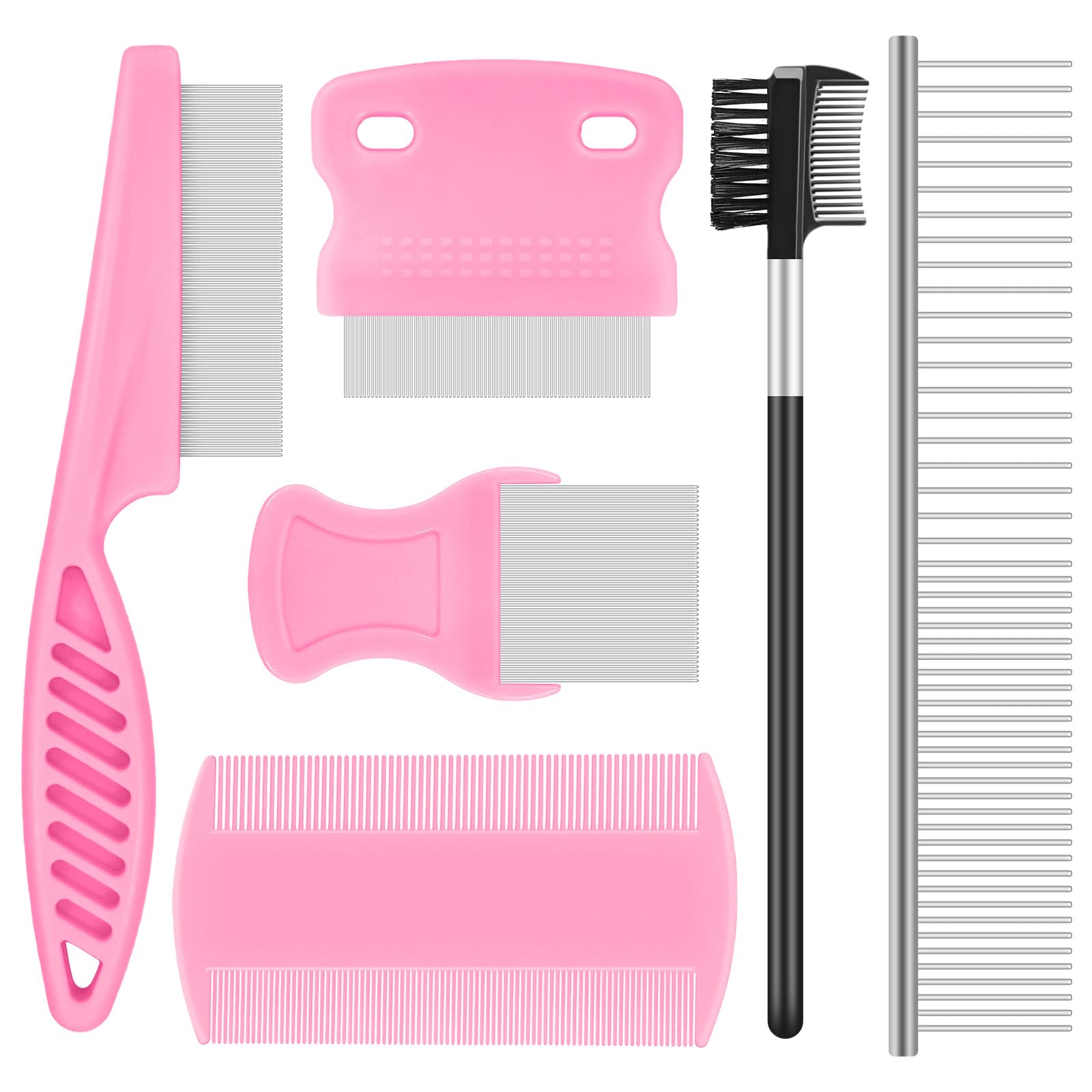 Kerros 6-pack flea comb close-toothed for precise detangling on pets