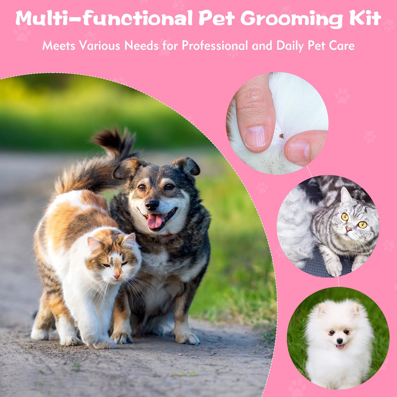 Kerros 6-pack premium grooming kit with ergonomic handles for comfortable sessions