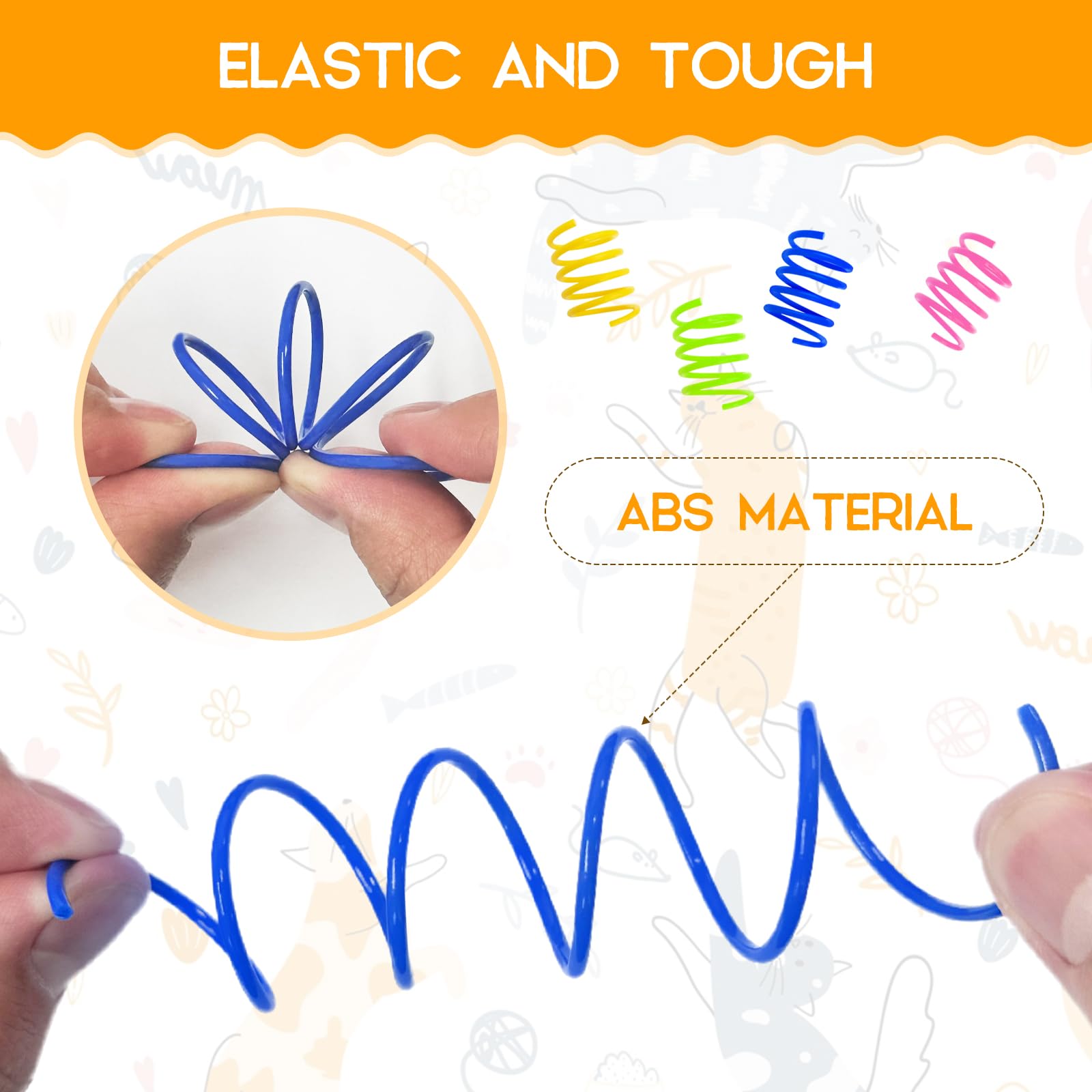 Kerros cat spring toy 60 pack yellow springs boosts energy and quick reaction during play