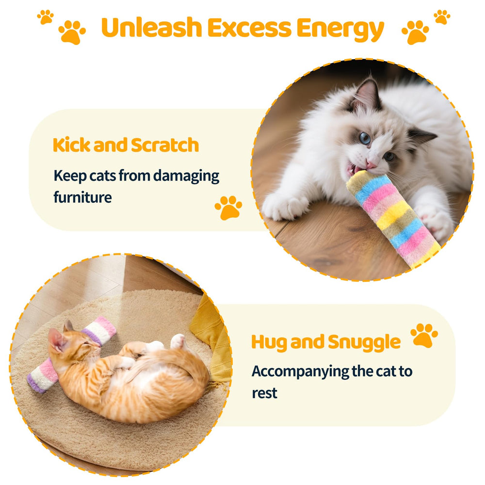 Kerros Cat Toys Pillows Closeup-texture highlights plush feel and bite-friendly surface.