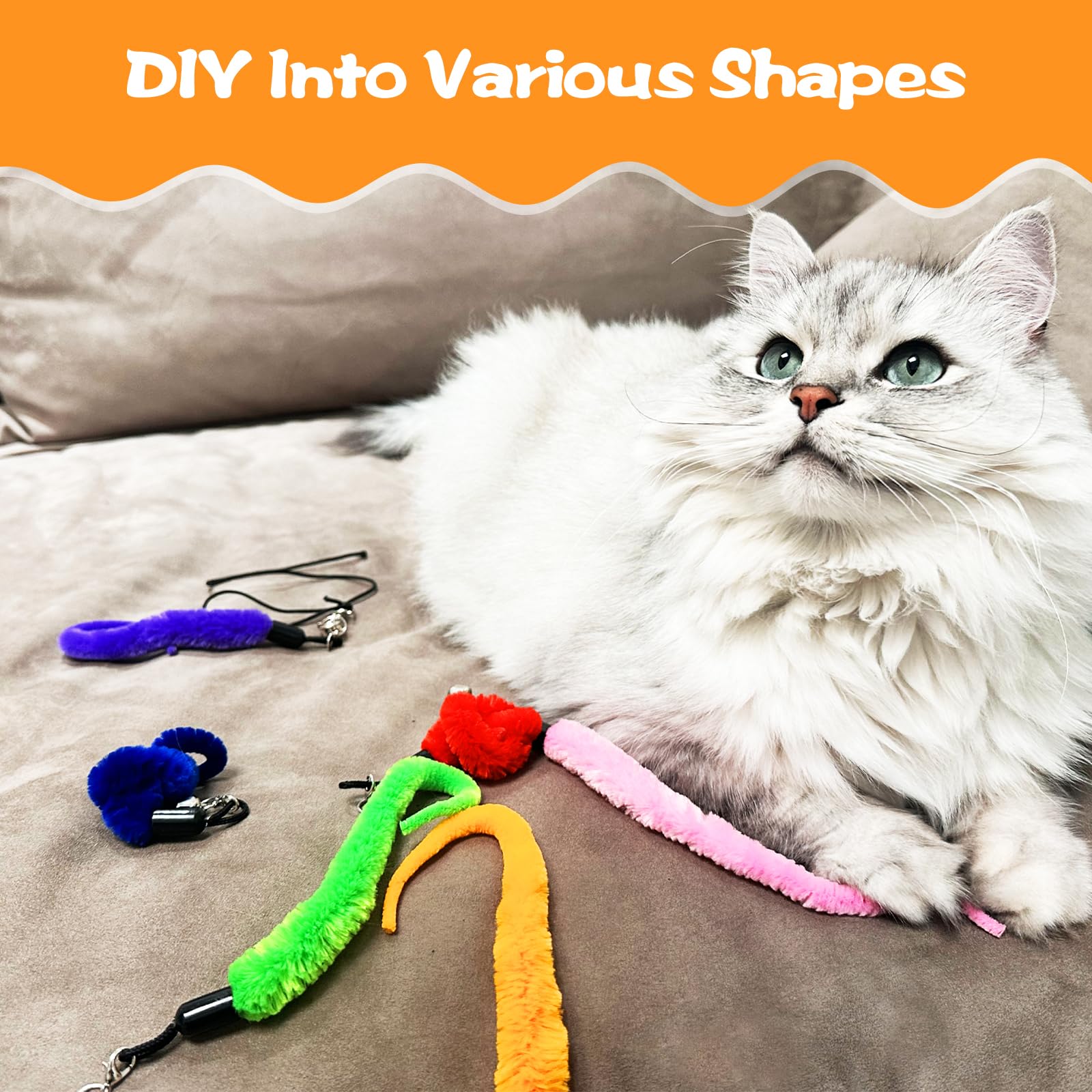 Kerros Cat Worm Toy with bell to attract cats during play