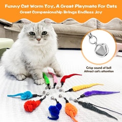 Kerros Cat Worm Toy Refill String for wand replacements, easy setup