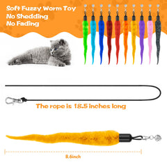 Kerros Cat Worm Toy close-up shows soft material for safe play