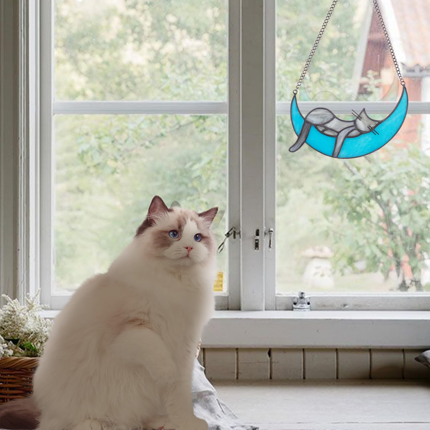 Kershyapet Rainbow Bridge suncatcher garden hanging brings colorful reflections outdoors