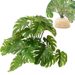 KERUIDENG Reptile Plants Monstera deliciosa with weighted base for stable terrarium display