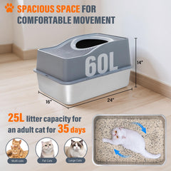 Kettnjoy high-side litter pan with anti-leakage design helps contain spills and protect floors.