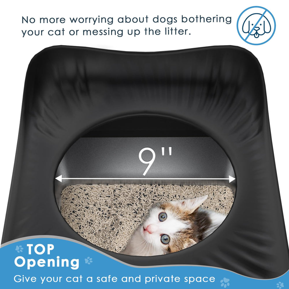 Kettnjoy privacy top-opening 9inch opening facilitates easy entry while reducing stress.