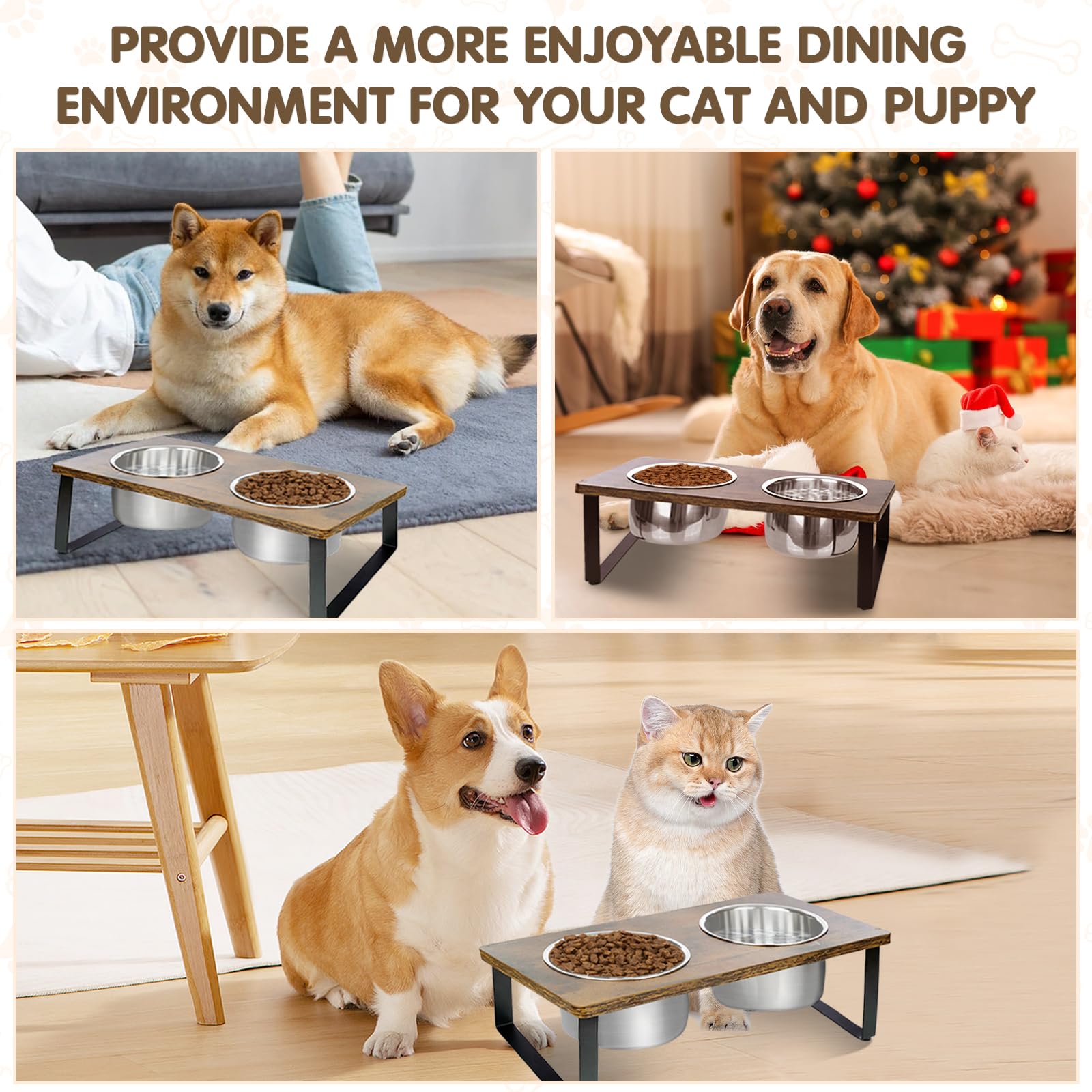 KEVIDEAWL non-slip feet keep bowls stable during meals.