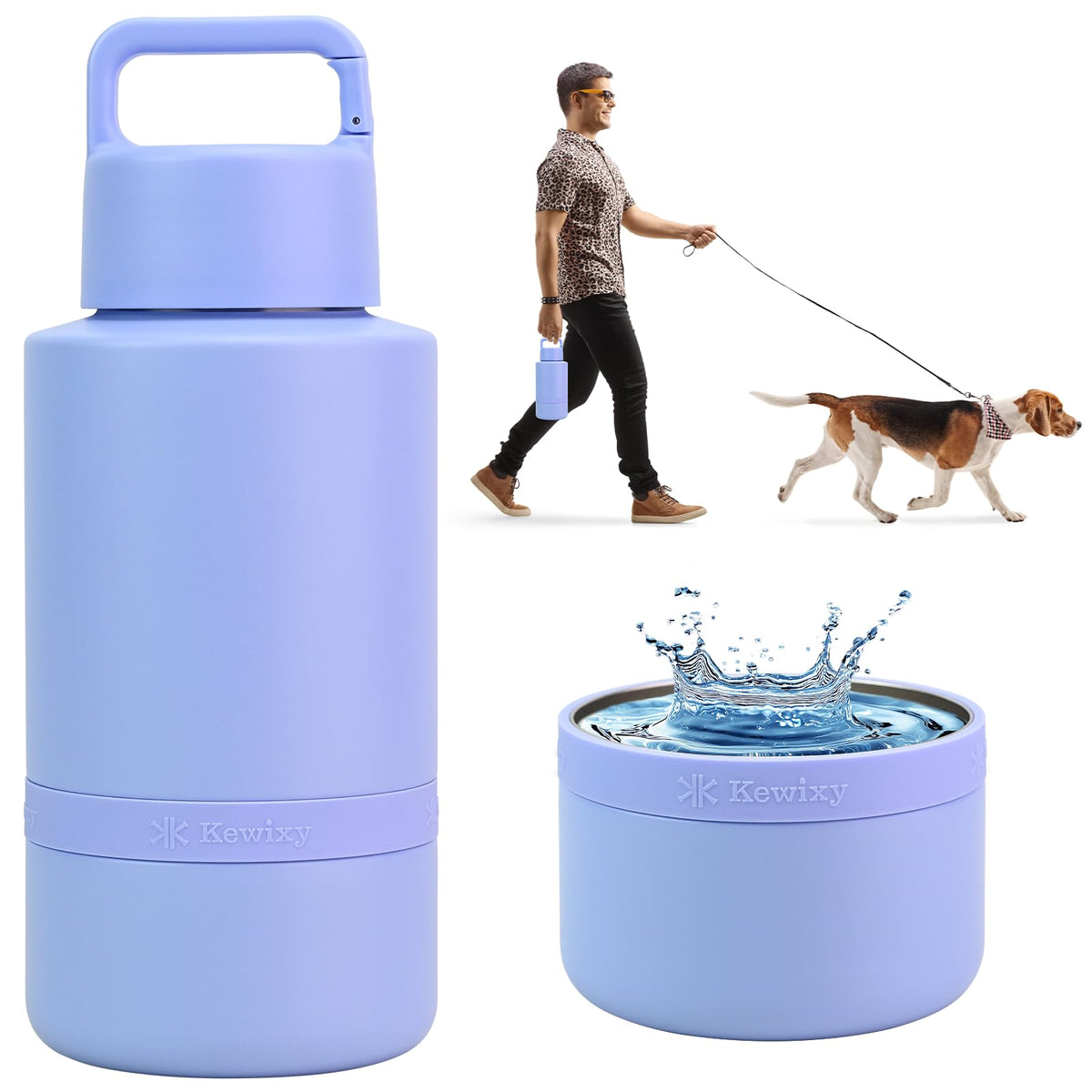KEWIXY Aurora Blue insulated bottle focused on cooling: keeps water cold for hours on hikes.