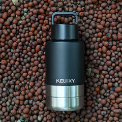 KEWIXY detachable bowls assembly shows 3-in-1 convenience for water and snacks