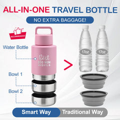 KEWIXY pink bottle with carabiner style handle for easy carrying.