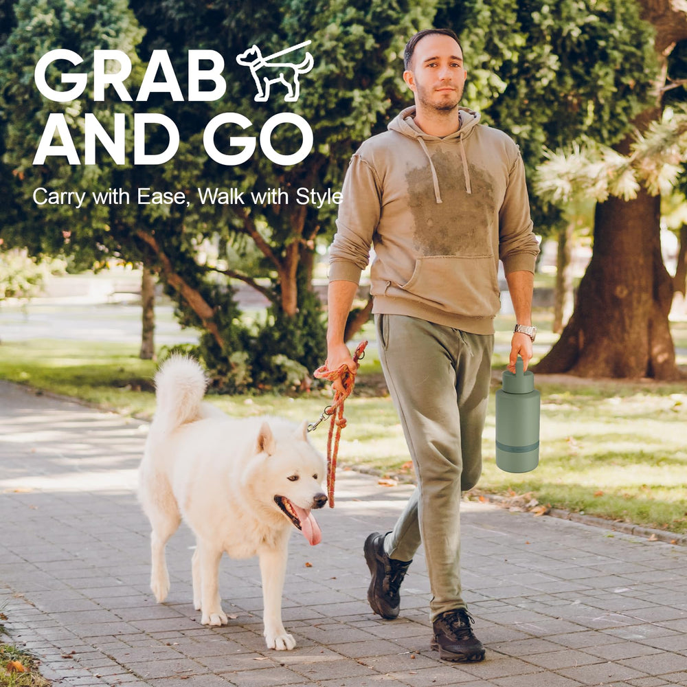 KEWIXY insulated dog bottle carabiner handle for secure travel.