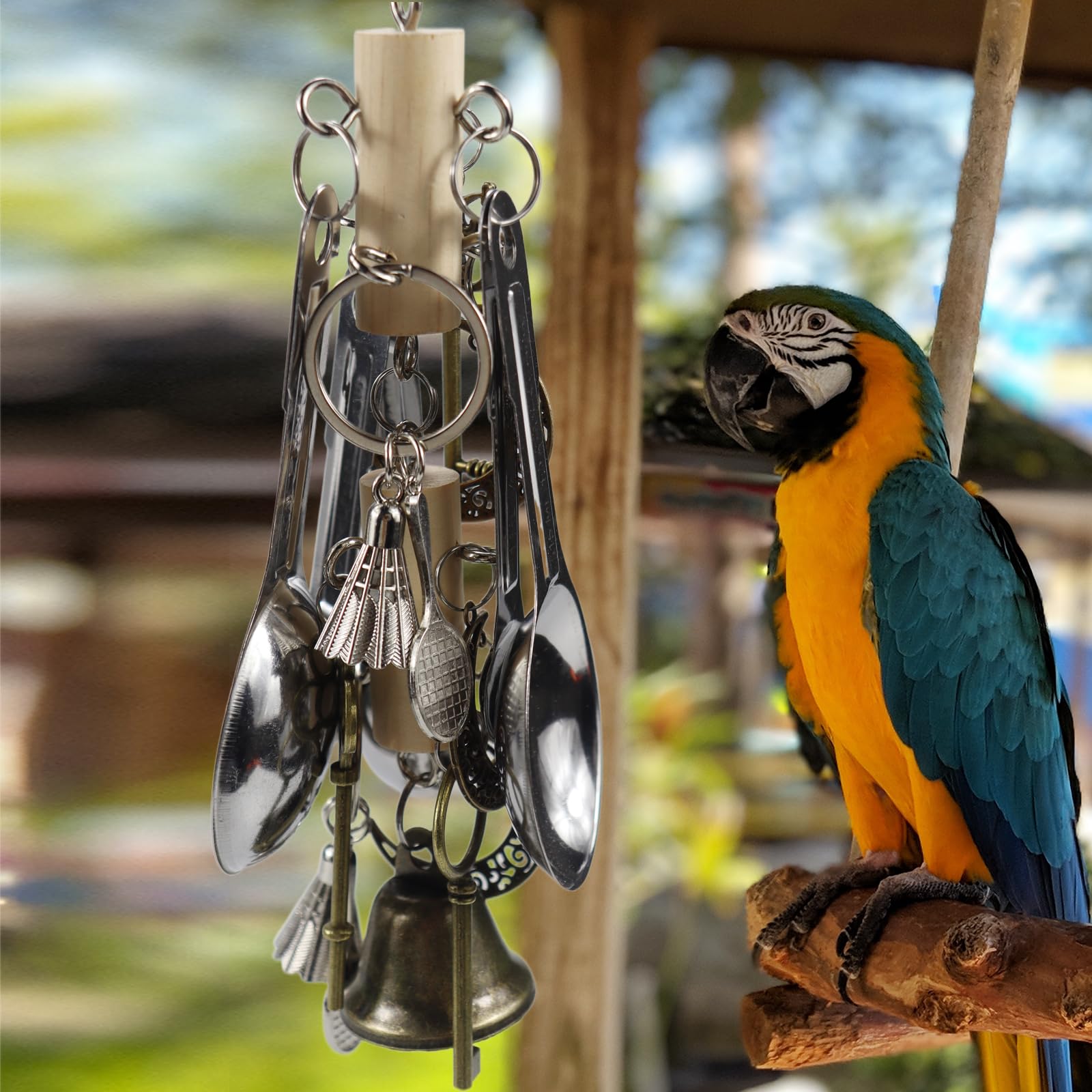 Kewkont Bird Hanging Chew Toy bead pendant improves grip and curiosity during cage time