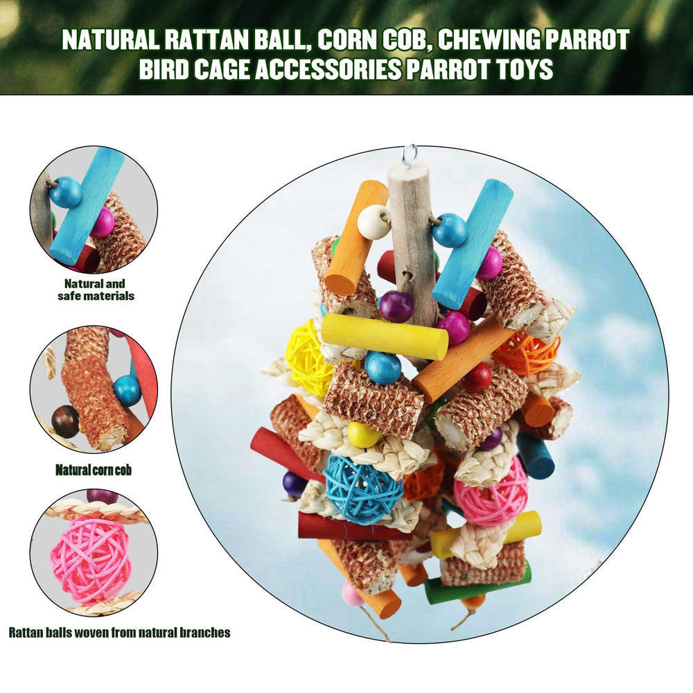 Kewkont bird toys corn cob chew encourages beak exercise and daily play.