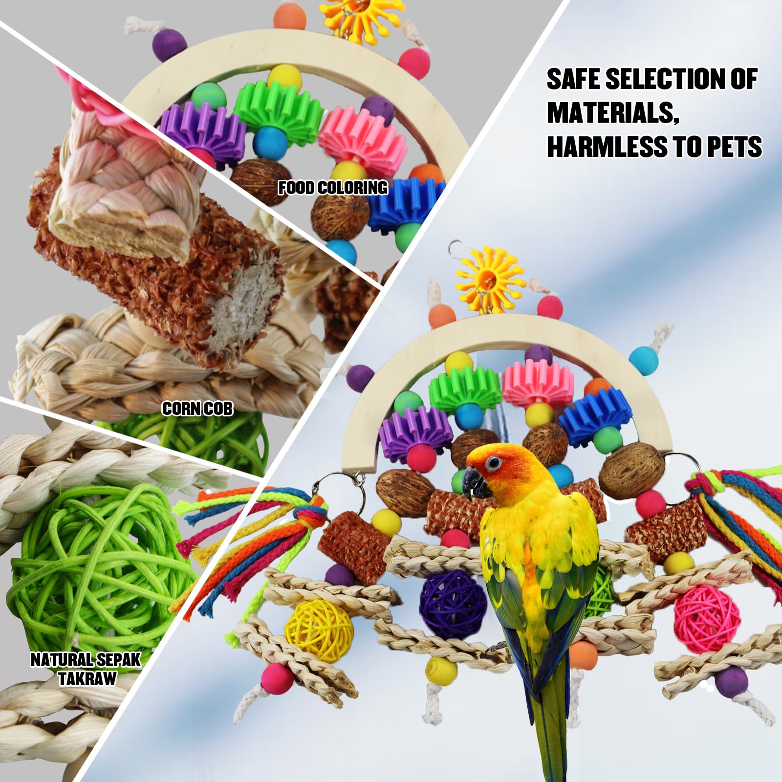 Kewkont bird toys mango fruit for safe chewing and tropical visual appeal