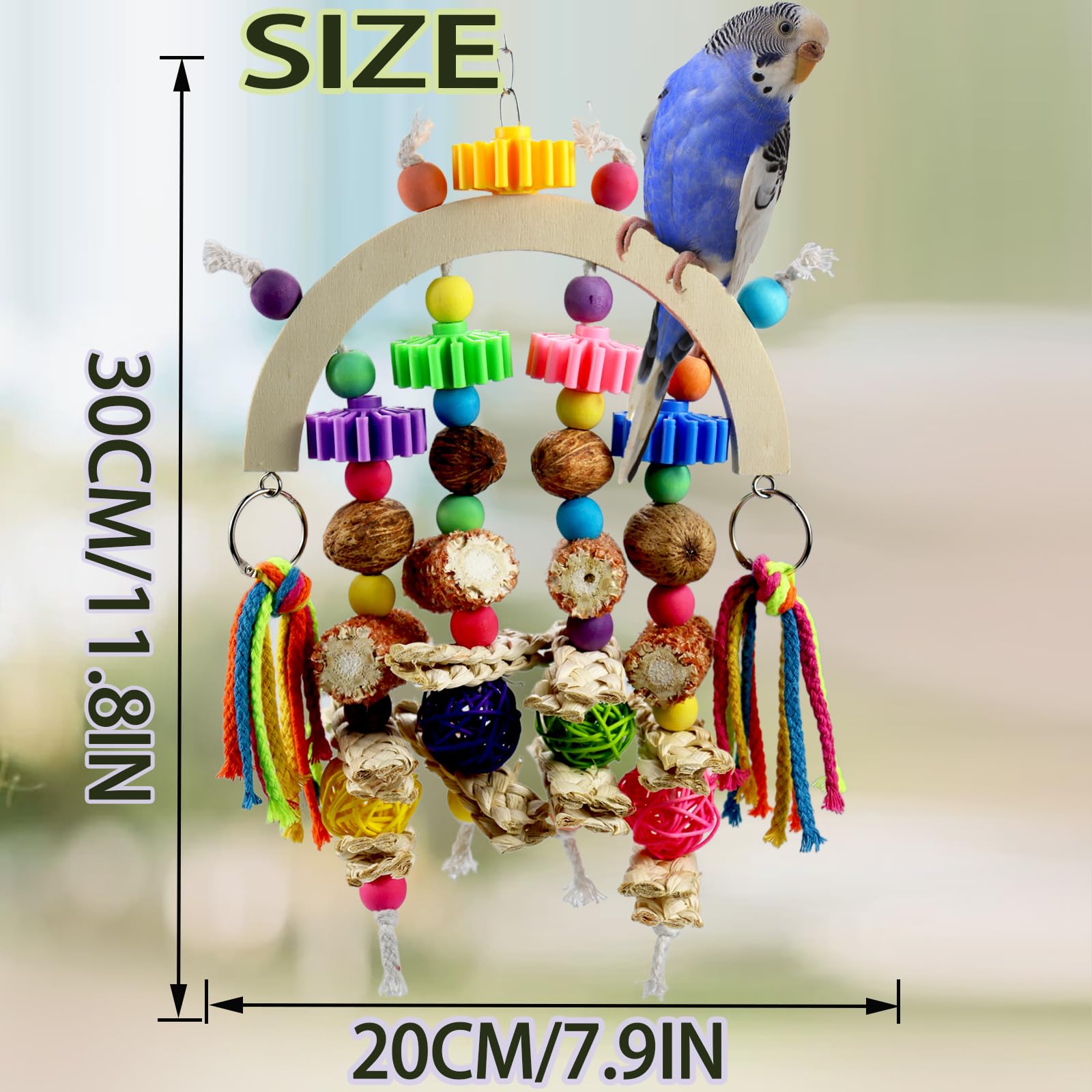 Kewkont bird toys movable hook for easy cage mounting and repositioning