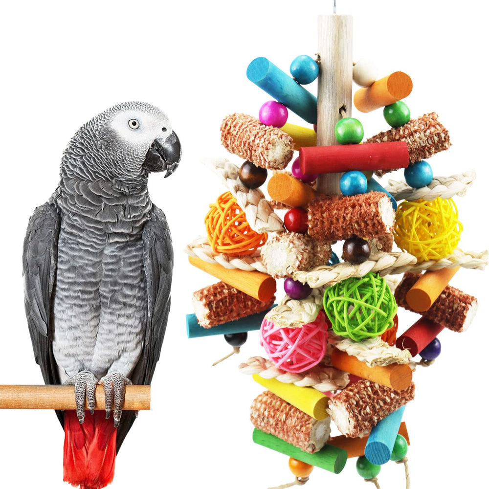 Kewkont bird toys natural rattan ball chew for enrichment and long-lasting entertainment.