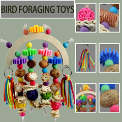 Kewkont bird toys rattan balls to stimulate curiosity and social play