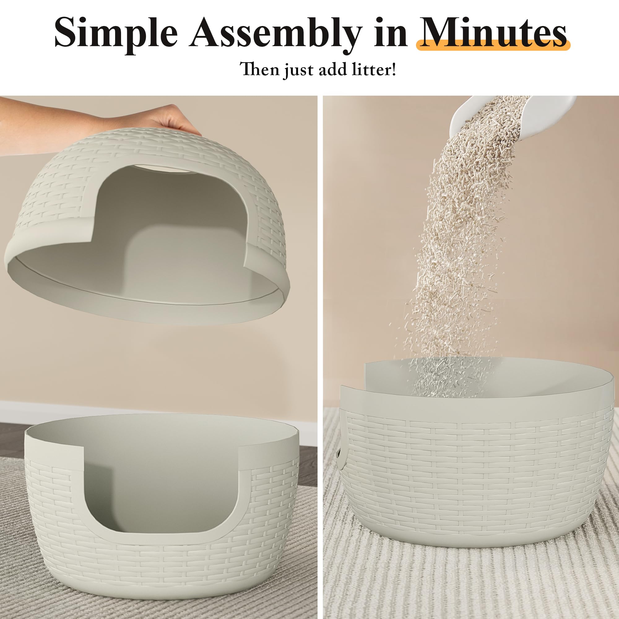 Keygarzone cat-bed-litter enclosure—dual-use furniture for privacy and rest.