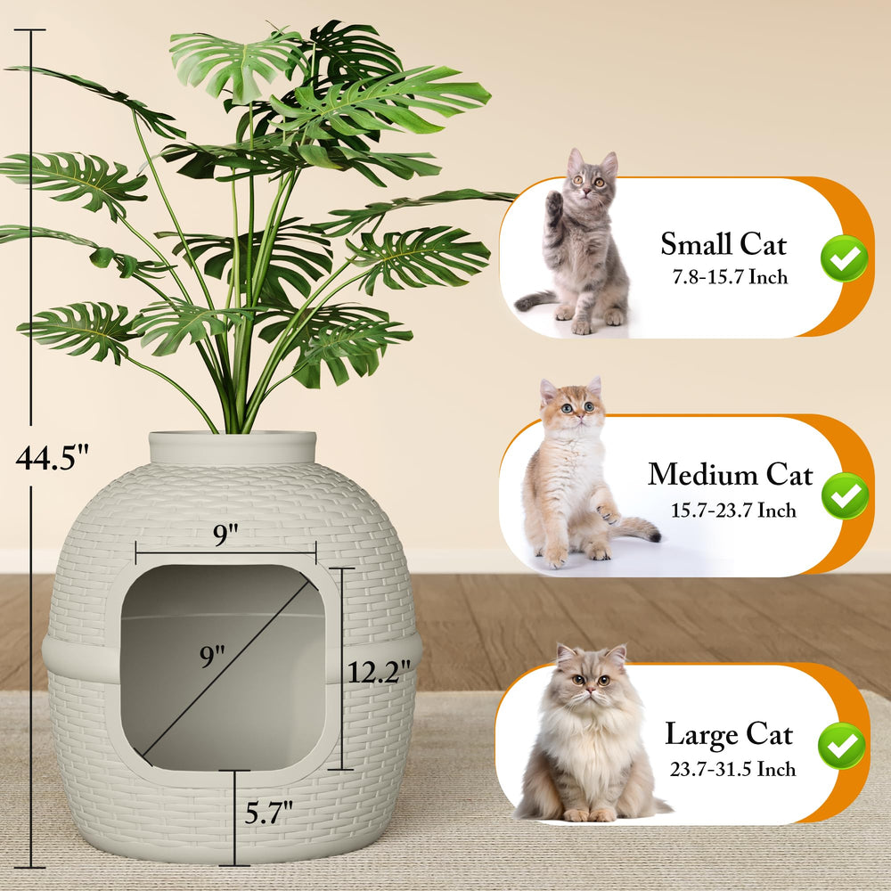 Keygarzone hidden-litter-box top—compatible with faux plant decor.